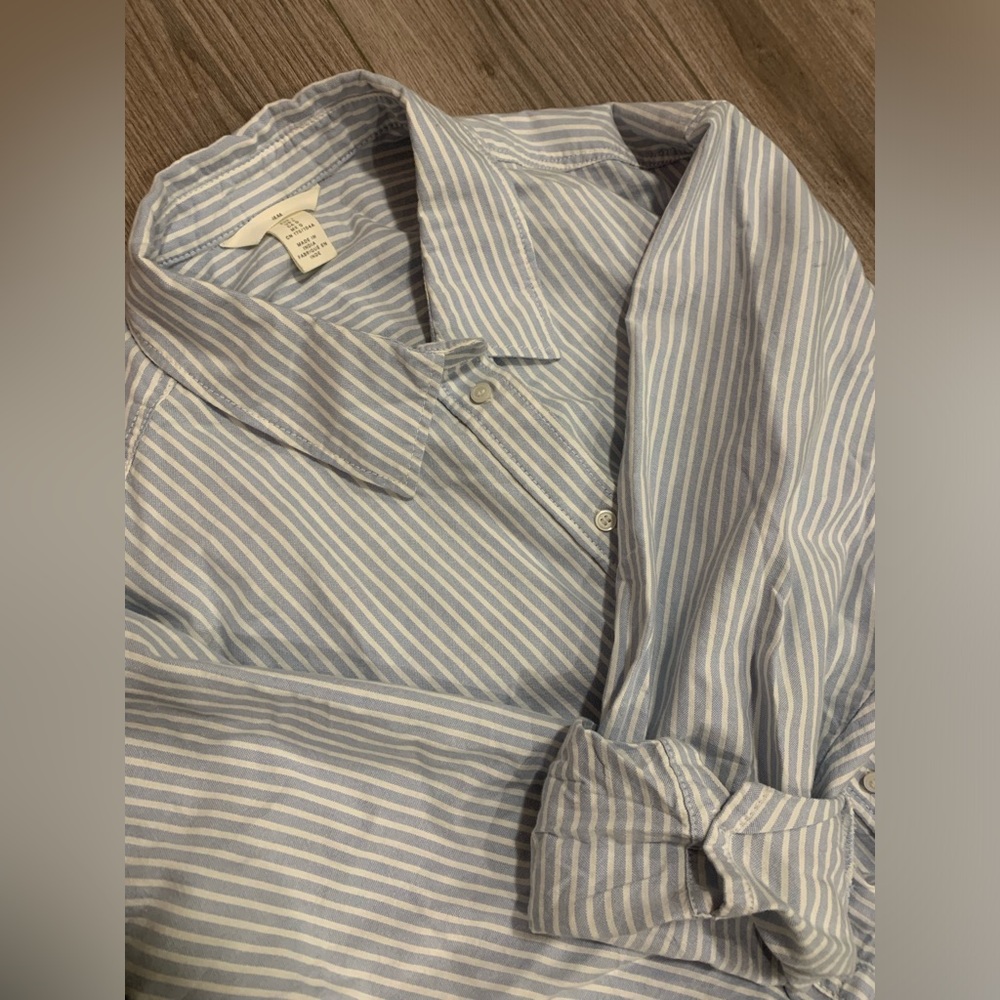 Blue and White button up